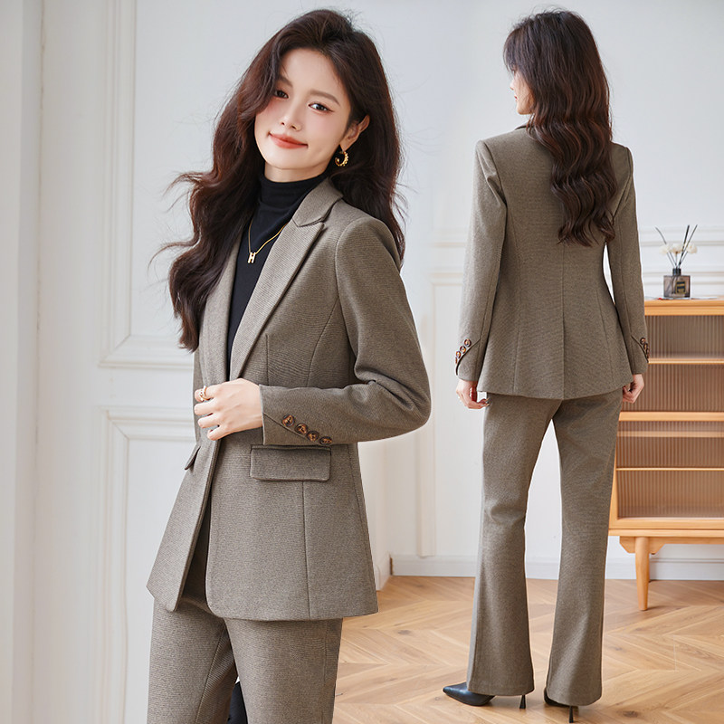 速发毛呢外套秋冬季202厚新款小个套高级感加4呢子职业西服子装