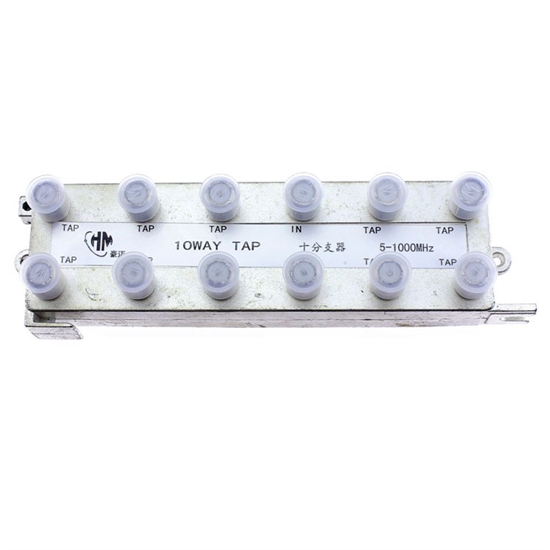 速发有线电支分视器 闭支电视分路分配器 10分支器胶封公制不配F
