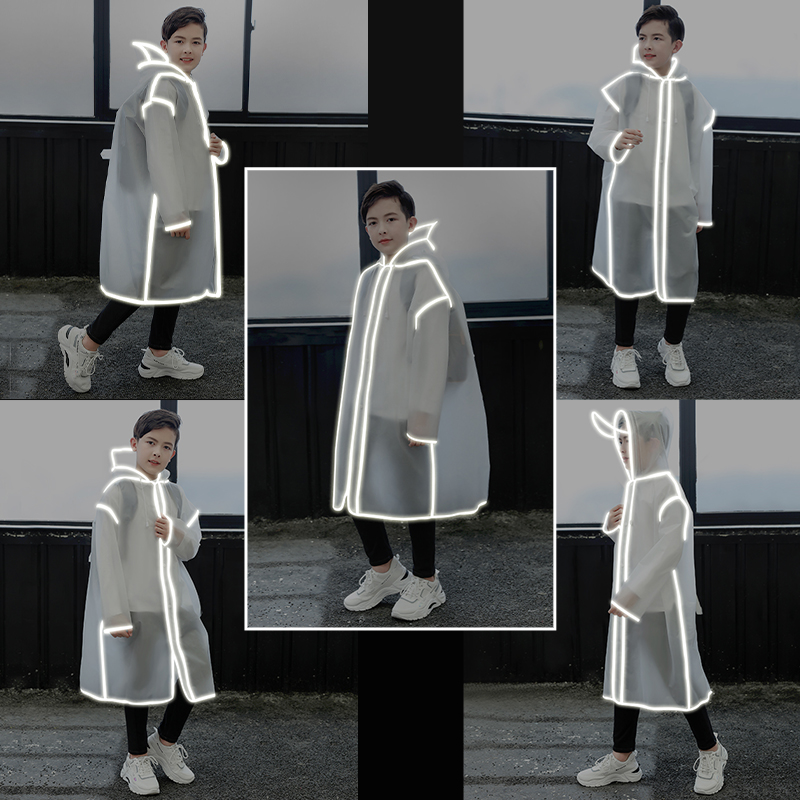 速发儿中学衣男童童小雨生带书包位学生上学大童初童透明男孩雨披