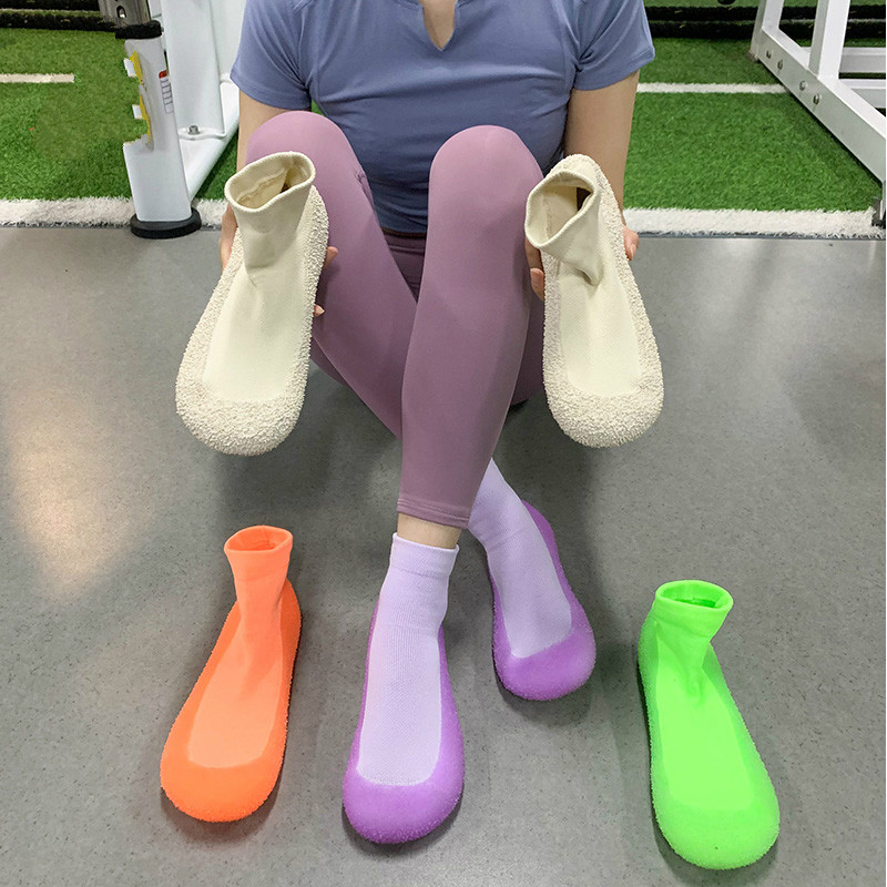 速发瑜伽健身房合用运动鞋袜防滑软底静音轻便跑步机跳绳专操综跳