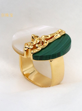 女925银小众轻奢高级天然孔雀石