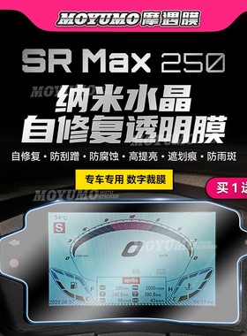 适用Aprilia阿普利亚SRMAX250 300仪表膜TPU显示屏大灯保护贴改装