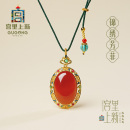 宫里上新红玛瑙项链女款 毛衣链生日新年礼物 红色玛瑙吊坠送妈妈款