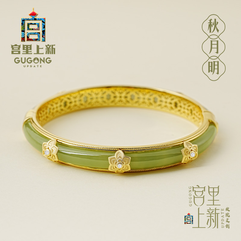 宫里上新天然正品和田玉纯银手镯