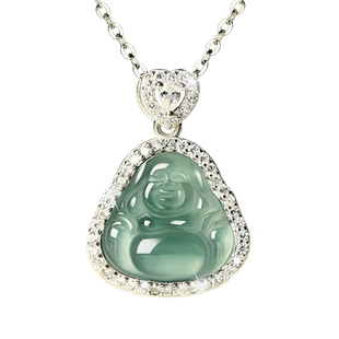 宫里上新蓝水翡翠佛公吊坠弥勒佛玉佛项链玉挂坠送妈妈款生日礼物