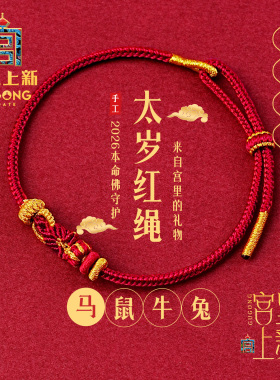宫里上新太岁生肖百解红绳手链