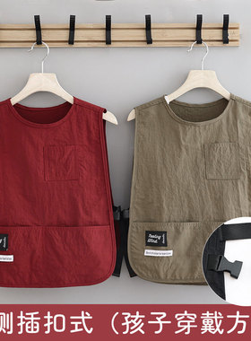 幼儿园活动马甲儿童无袖罩衣防水小孩围裙画画衣绘画美术定制logo