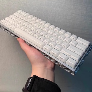水晶果冻侧刻键帽130键OEM高度纯白水晶果冻蓝色粉色键盘键帽