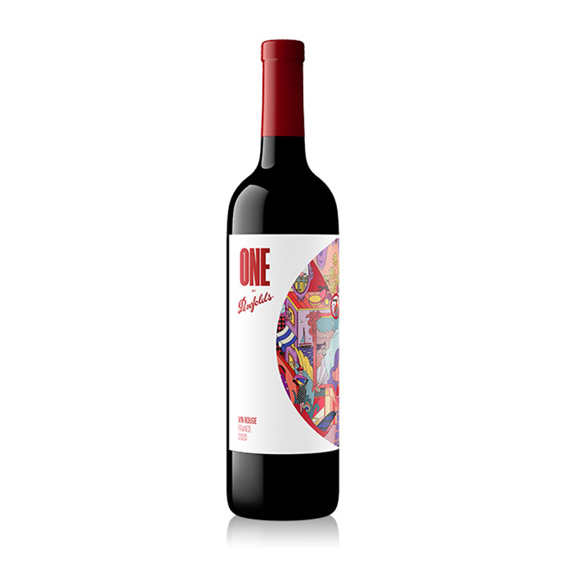 正品Penfolds奔富一号法国原瓶进口红酒干红葡萄酒插画版750ml
