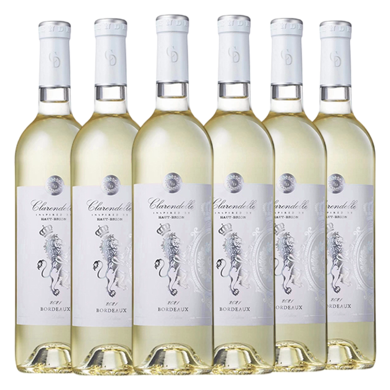 法国进口侯伯王克兰朵帝龙精选波尔多干白葡萄酒750ml*6整箱正品