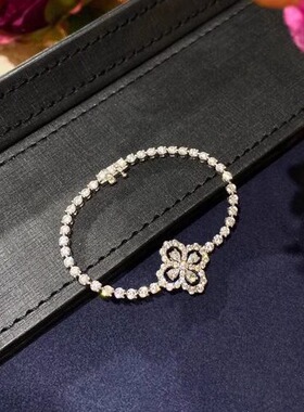 S925银高级感满钻四叶草小众手链