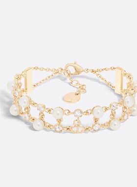 D迪家珍珠拼钻石小众手链吊坠