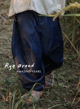ryebread/黑面包童装 韩系明线男小童舒适直筒休闲牛仔裤SA4夏