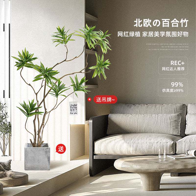 百合竹仿真绿植假盆栽装饰室内客厅仿生绿植大型摆件仿真植物盆景