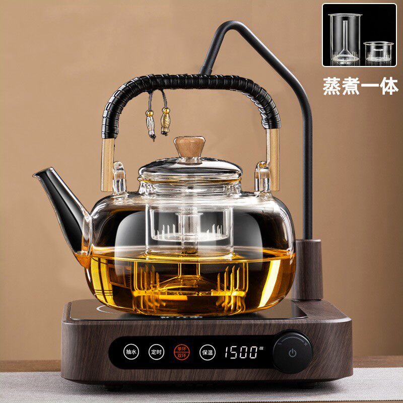 2023新款自动上水电陶炉玻璃蒸煮烧水泡茶煮茶炉套餐一体茶壶家用