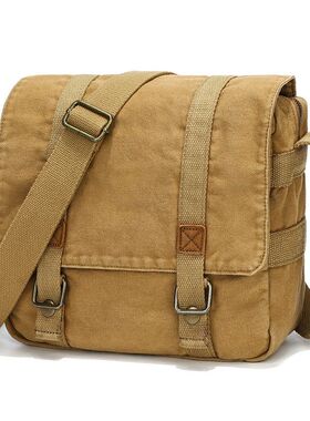 男士帆布邮差挎包休闲包男包高级感单肩斜跨包