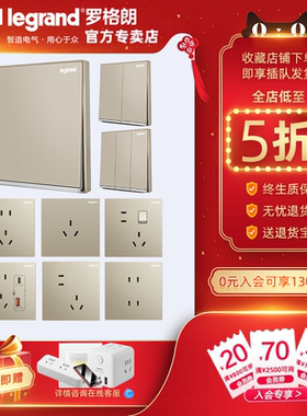 legrand罗格朗开关插座面板86型二三插USB多孔五孔网络逸景米兰金