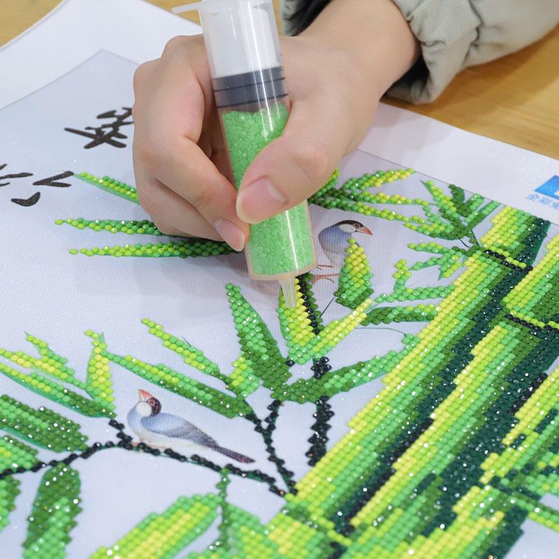 86M05d梅兰竹菊2024钻石画新款客厅非满钻手工点贴钻砖石粘十字绣