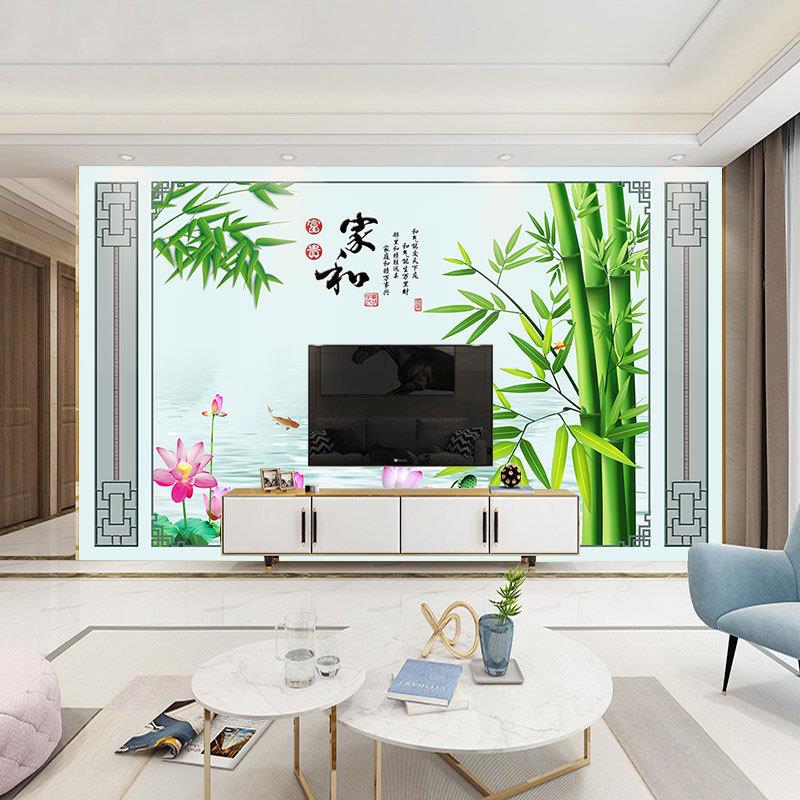 电视背景墙壁纸影视墙装饰家用客厅中式山水画风景画墙纸墙布壁画