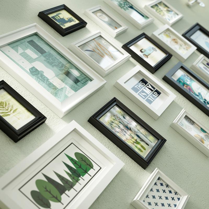 包邮弗朗索瓦现代时尚简约实木相框墙创意照片墙