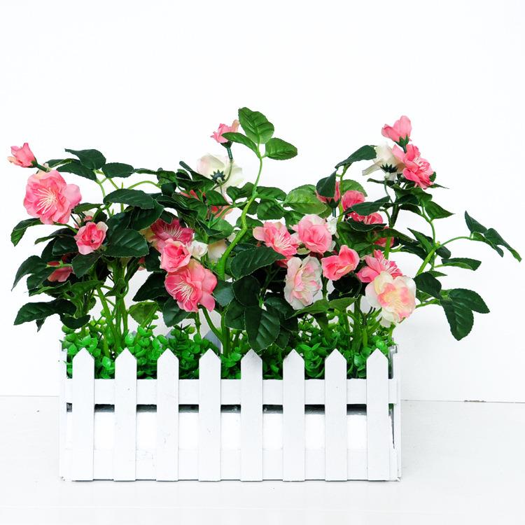 假花仿真花小盆栽盆景摆件客厅餐桌装饰花塑料栅栏花绢花落地摆设