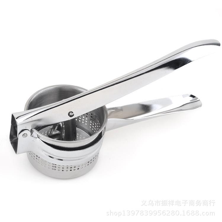 现货供应不锈钢手动有孔杯子形榨汁器压蒜器压面器鲜榨果汁器