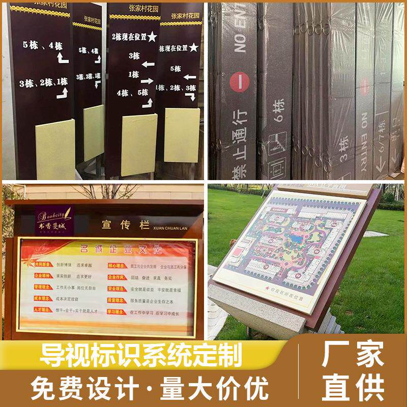 小区导视牌户外方向导向牌指路牌发光引导牌指路杆商场指路牌