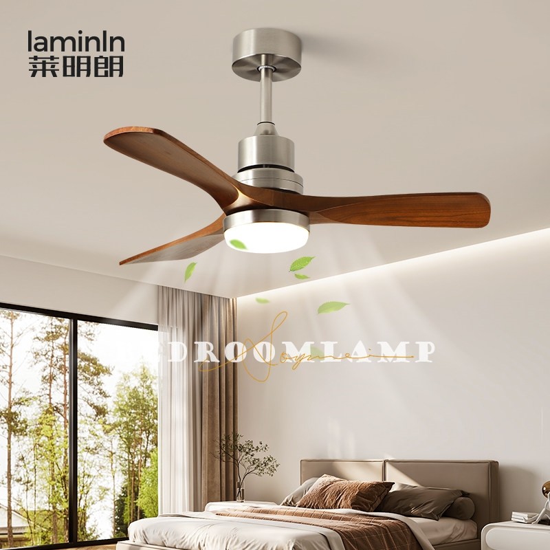 风扇灯卧室吊灯中古胡桃色侘寂风扇灯美式复古主卧电扇灯具餐厅吊,家装灯饰光源,风扇灯,淘宝优惠券,粉丝福利购,淘宝优惠卷