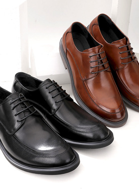 厂家直销大码商务正装皮鞋男士英伦风系带头层牛皮鞋婚鞋484950