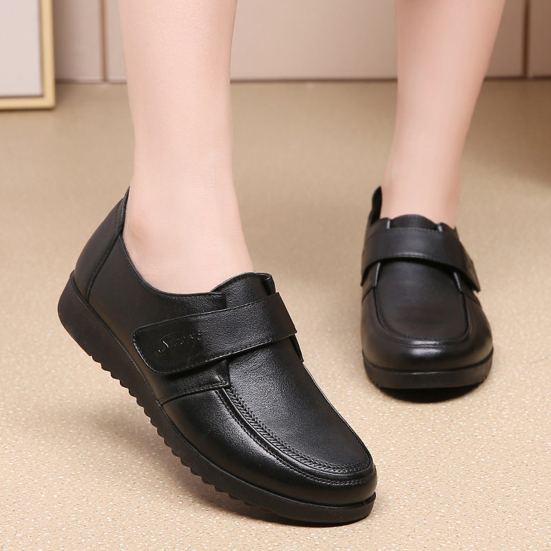 旺奈中老年女鞋平跟平底真皮妈妈鞋防滑老人单鞋大码中年加绒皮鞋,女鞋,老爹鞋,淘宝优惠券,粉丝福利购,淘宝优惠卷