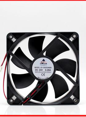 FANEC12025散热风扇DC24V0.28AJD-1202524M2B2线风扇