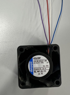 全新ebmpapst 4028 422J/2HP 12V 6.9W 4厘米 变频器散热风扇