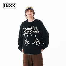 胡意旋同款【INXX】 Standby 趣味笑脸毛衣男女休闲圆领针织衫