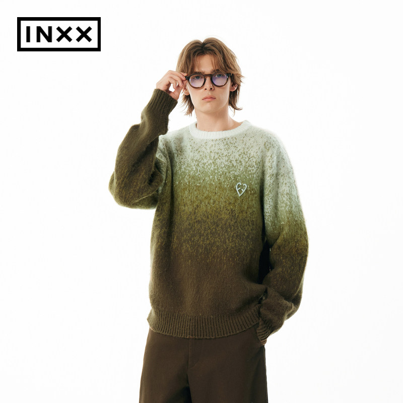 【INXX】APYD 潮牌新品圆领渐变针织衫男女同款毛衣APE4061326