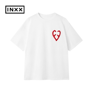 【INXX】ALLPICK 潮牌夏新品刺绣T恤短袖情侣男女同款黑白色