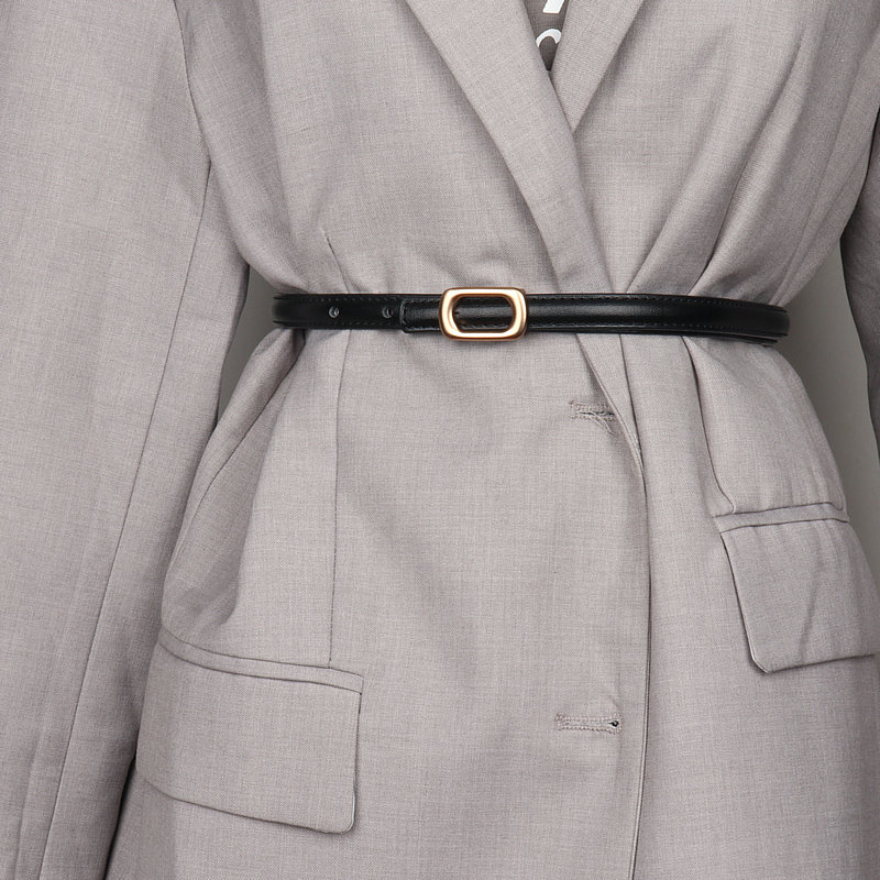 西装风衣腰带女黑色装饰2025新款时尚配裙子半身裙小皮带真皮细