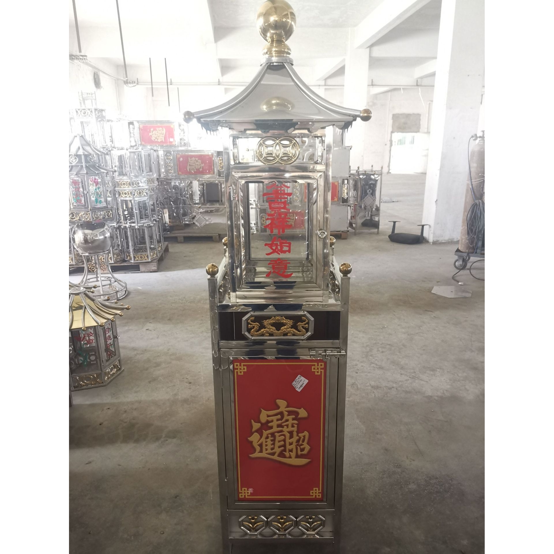 不锈钢添油灯落地长明灯寺庙大油灯供佛佛堂防风室外酥油灯404#