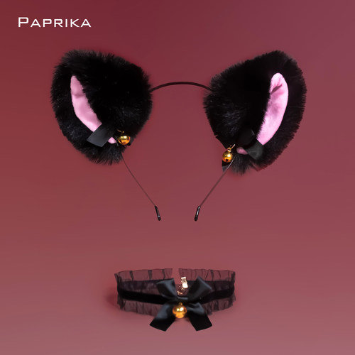 猫咪兽耳发箍狐狸耳朵lolita手作配饰蝴蝶结铃铛