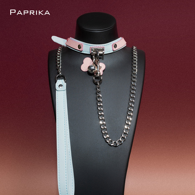 Puppy*铃铛项圈真皮choker狗牌带牵引刻字可拆卸脖圈k9脖圈