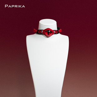 恶魔红眼项圈choker颈圈皮质puppy小众设计k9狗牌