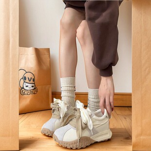 厚底老爹鞋 休闲阿甘鞋 女 女2026春秋新款 小个子增高7cm运动德训鞋