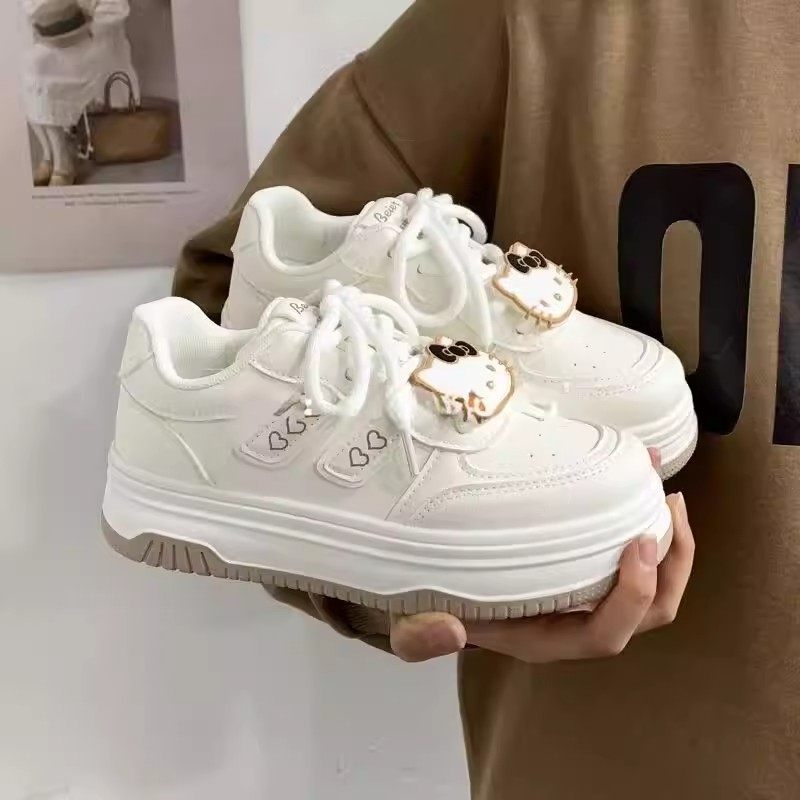 小个子厚底增高小白鞋女2025新款春秋爆款kt猫面包鞋百搭休闲板鞋,女鞋,时尚休闲鞋,淘宝优惠券,粉丝福利购,淘宝优惠卷