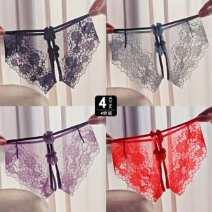 蕾丝低腰镂空网纱纯欲少女三角裤 2026时尚 透气大码 女内裤 个性