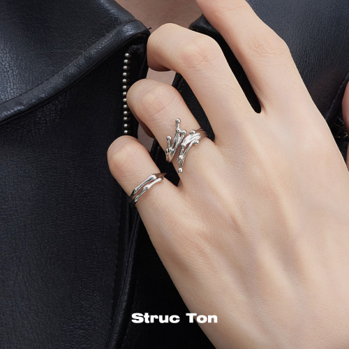 Structon叠戴锆石轻奢指环