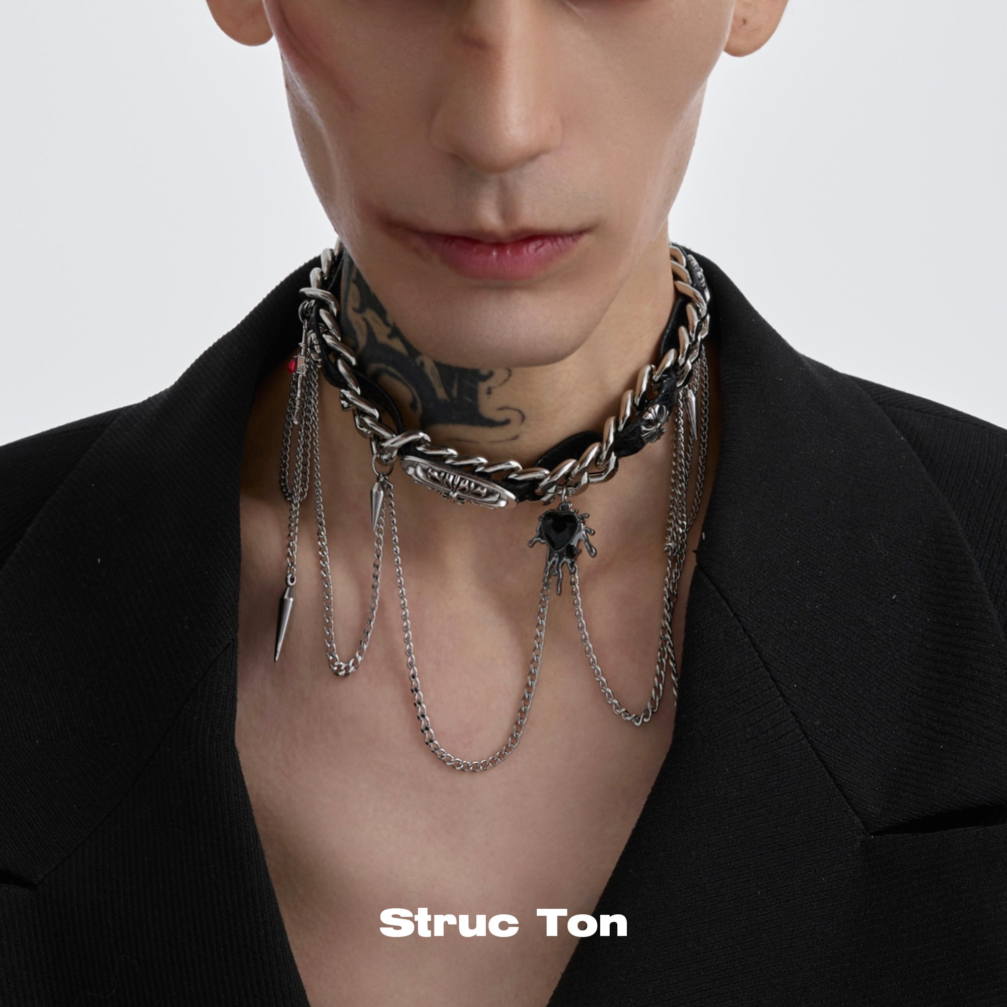 StrucTon重工朋克暗黑缠绕项链
