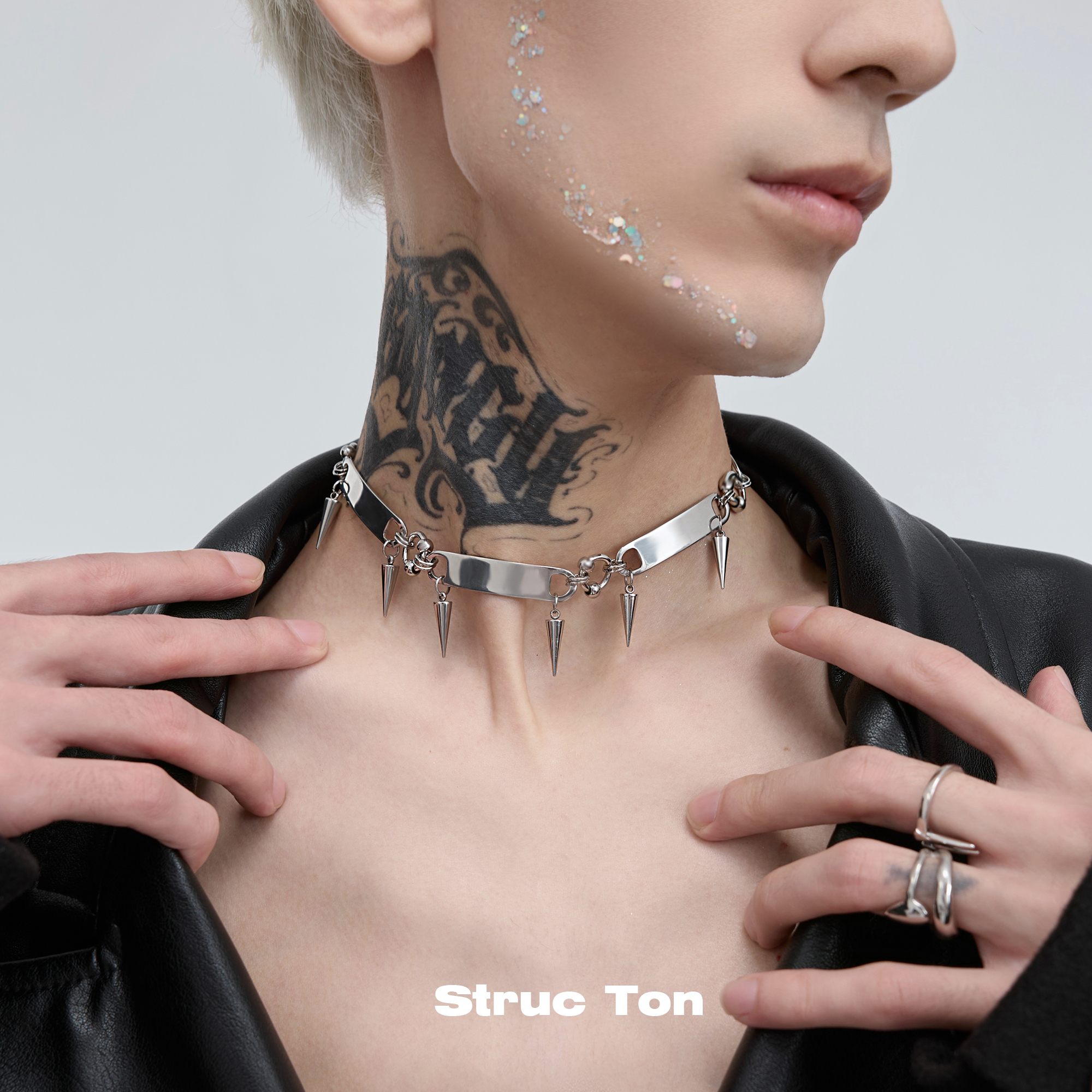 StrucTon高级冷淡金属锁骨项链