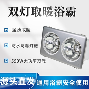 双灯浴霸所有吊顶通用家用卫生间装灯暖灯泡浴室取暖浴霸灯快速安