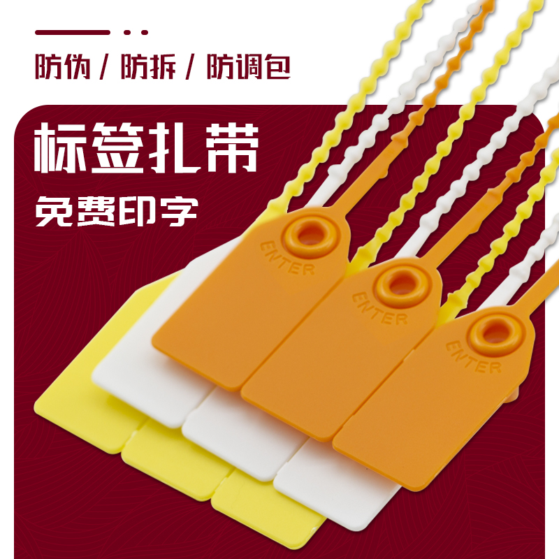 塑料铅封一次性球鞋包标签扎带物流封签防拆扣防盗扣吊牌标牌挂签