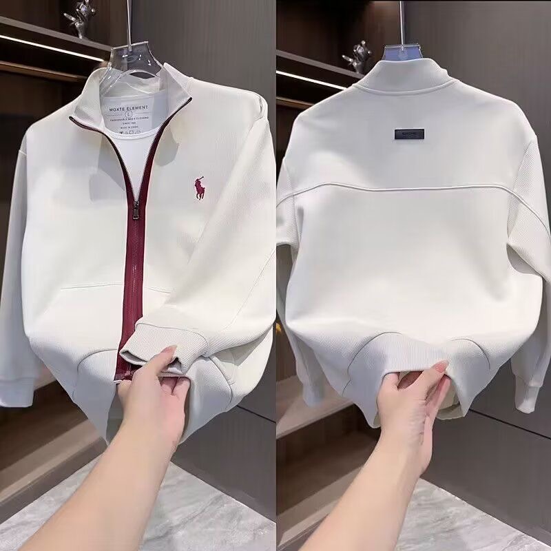 立领+拼色+秋冬+宽松+潮流+夹克