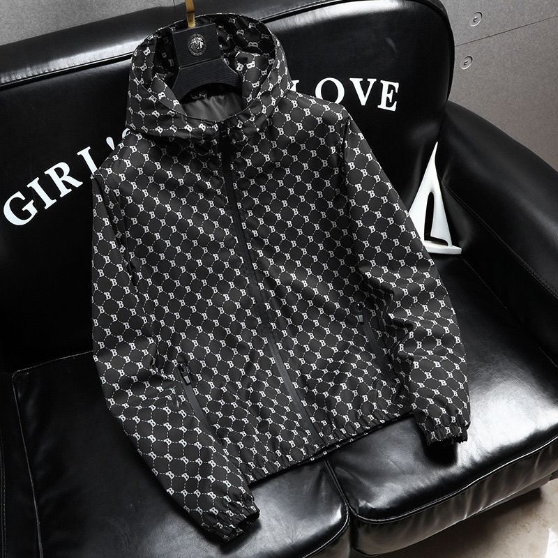 潮牌防晒衣冰丝连帽外套个性印花